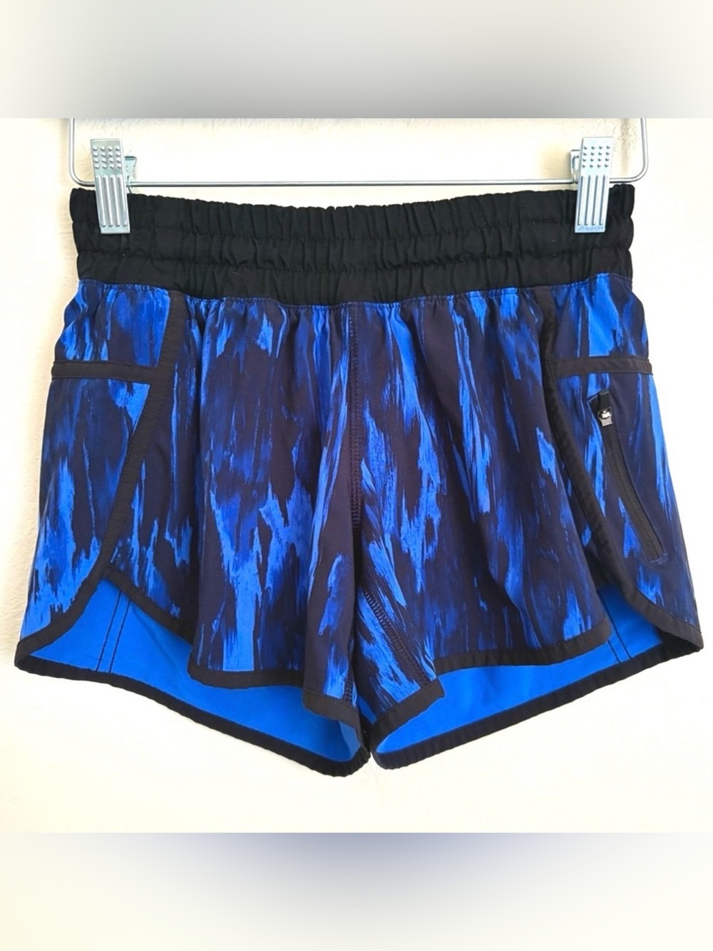 Lululemon Tracker Running Shorts Nightsky Harbor Blue/Black Sz 4 Inseam-3.5”